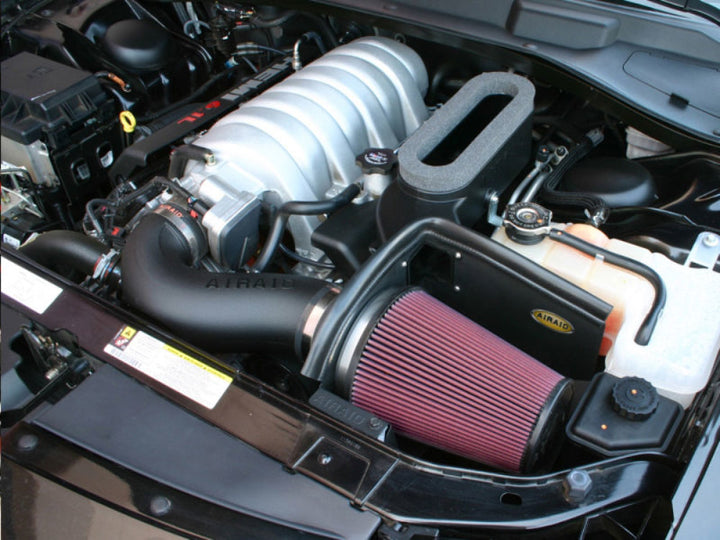 Airaid 06-10 Dodge Charger / 08 Magnum SRT8 6.1L Hemi CAD Intake System w/ Tube (Oiled / Red Media) - Bull Strap