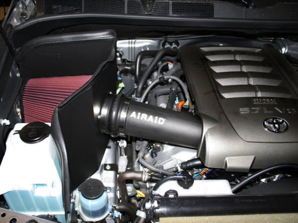 Airaid 07-14 Toyota Tundra/Sequoia 4.6L/5.7L V8 CAD Intake System w/ Tube (Dry / Red Media) - Bull Strap