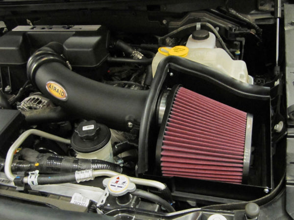Airaid 10-14 Ford SVT Raptor / 11-13 F-150 6.2L CAD Intake System w/ Tube (Dry / Red Media) - Bull Strap