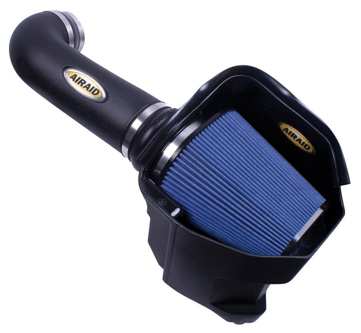 Airaid 11-14 Dodge Charger/Challenger MXP Intake System w/ Tube (Dry / Blue Media) - Bull Strap