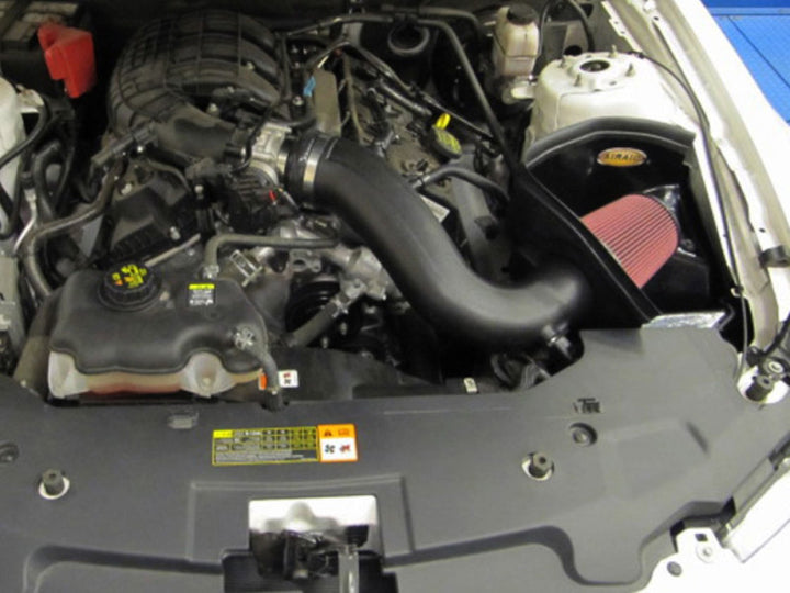 Airaid 11-14 Ford Mustang 3.7L V6 MXP Intake System w/ Tube (Dry / Red Media) - Bull Strap