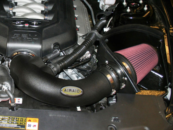 Airaid 11-14 Ford Mustang GT 5.0L Race Only (No MVT) MXP Intake System w/ Tube (Oiled / Red Media) - Bull Strap