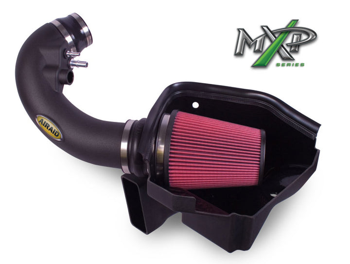 Airaid 11-14 Ford Mustang GT 5.0L Race Only (No MVT) MXP Intake System w/ Tube (Oiled / Red Media) - Bull Strap