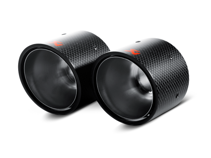 Akrapovic 07-14 MINI Cooper S (R56) / Cooper S Cabrio (R57) Tail Pipe Set (Carbon) - Bull Strap