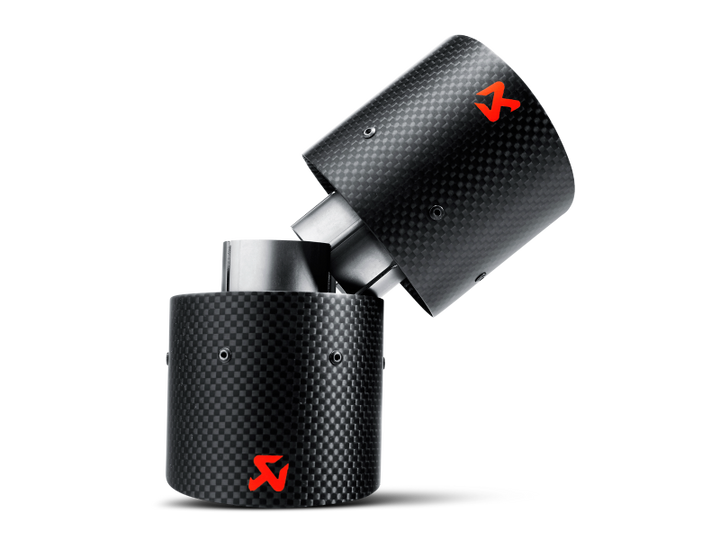 Akrapovic 07-14 MINI Cooper S (R56) / Cooper S Cabrio (R57) Tail Pipe Set (Carbon) - Bull Strap