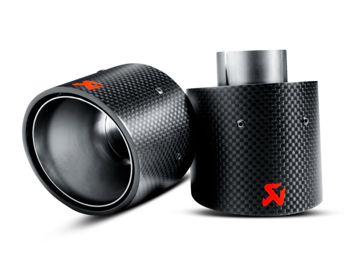 Akrapovic 07-14 MINI Cooper S (R56) / Cooper S Cabrio (R57) Tail Pipe Set (Carbon) - Bull Strap