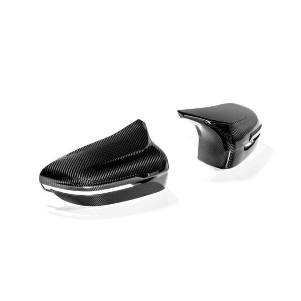 Akrapovic 2018+ BMW M5 (F90) / 2020 BMW M8 (F91/F92) Carbon Fiber Mirror Cap Set - High Gloss - Bull Strap