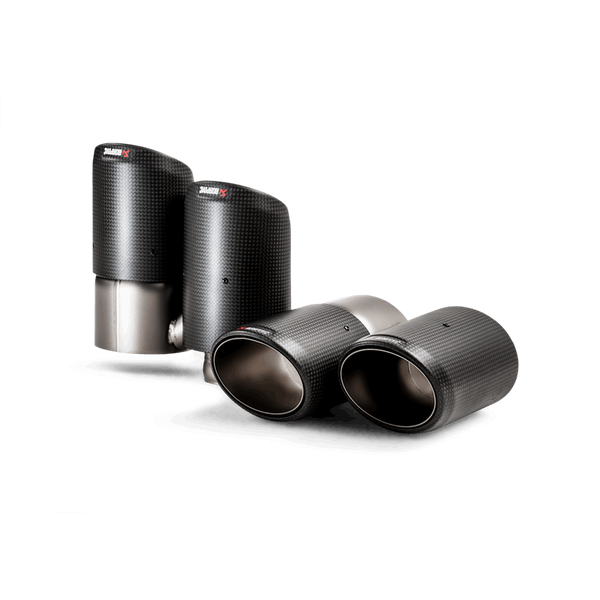 Akrapovic 2018+ Porsche Cayenne V6 (536) Tail Pipe Set (Carbon) - Bull Strap