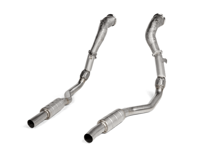 Akrapovic 2020 Audi RS6 Avant (C8) DownPipe (SS) w/Link Pipe Set (Does Not Fit w/L-AU/SS/6) - Bull Strap