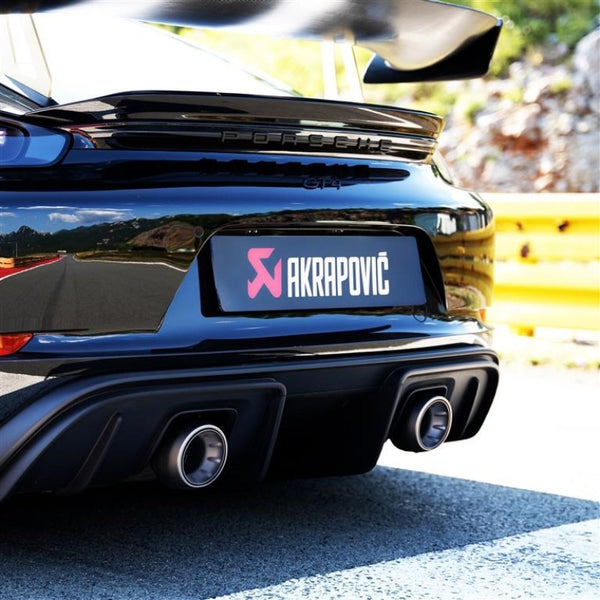 Akrapovic 2020+ Porsche Cayman GT4 (718) Tail Pipe Set (Titanium) - Bull Strap