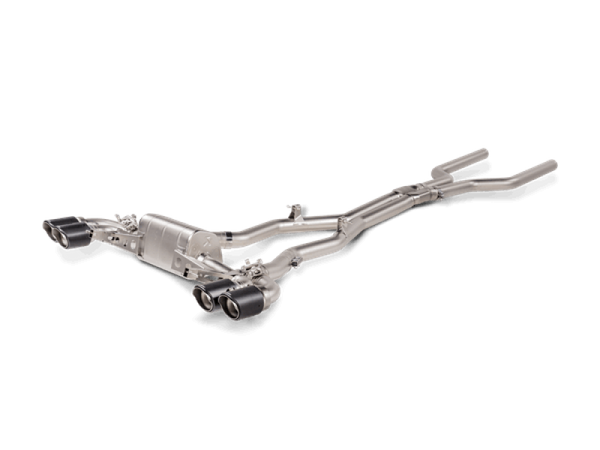 Akrapovic 2021 BMW M8/M8 Competition (F93) Evolution Line Cat Back (Titanium) w/Carbon Tips - Bull Strap