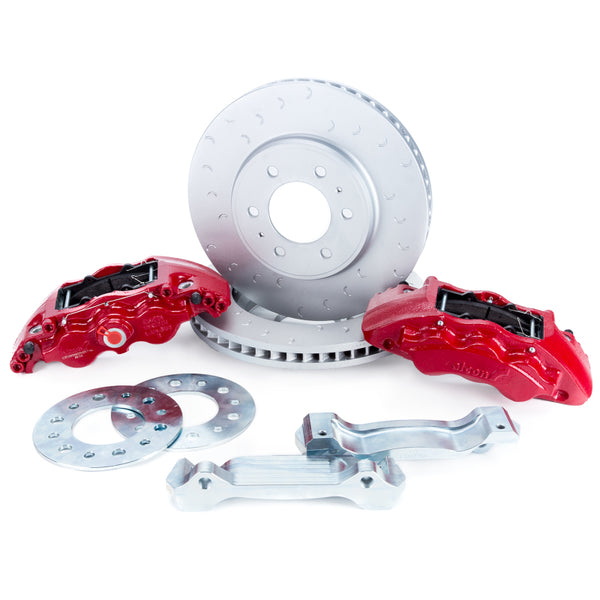 Alcon 09-20 F-150/Raptor Gen1-2 347x36mm Rotors 6-Piston Red Front Brake Kit Requires alcAC011507NAN - Bull Strap