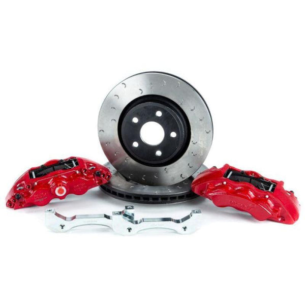 Alcon 2018+ Jeep JL 350x32mm Rotors 6-Piston Red Calipers Front Brake Upgrade Kit - Bull Strap