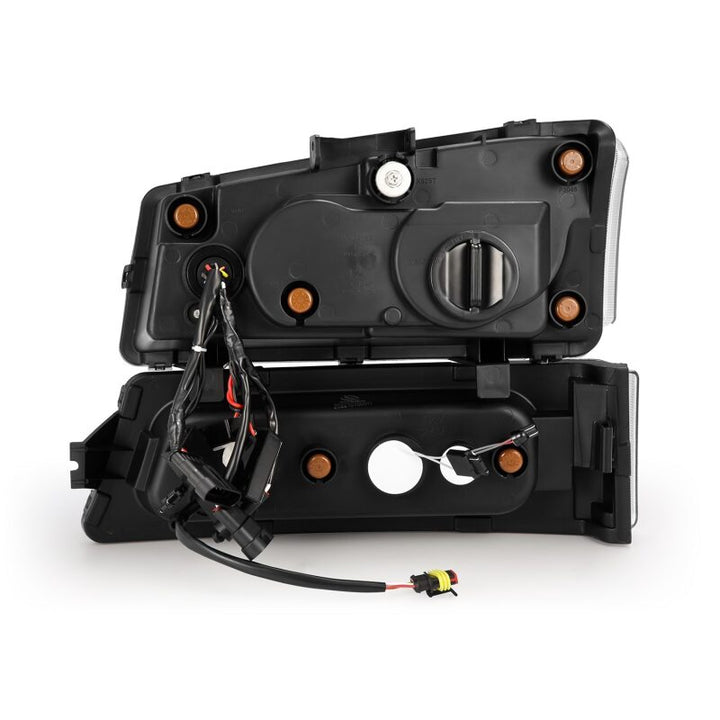 AlphaRex 03-06 Chevy Silverado 1500/2500HD/3500HD/Avalanche Black NOVA LED Proj Headlights - Bull Strap