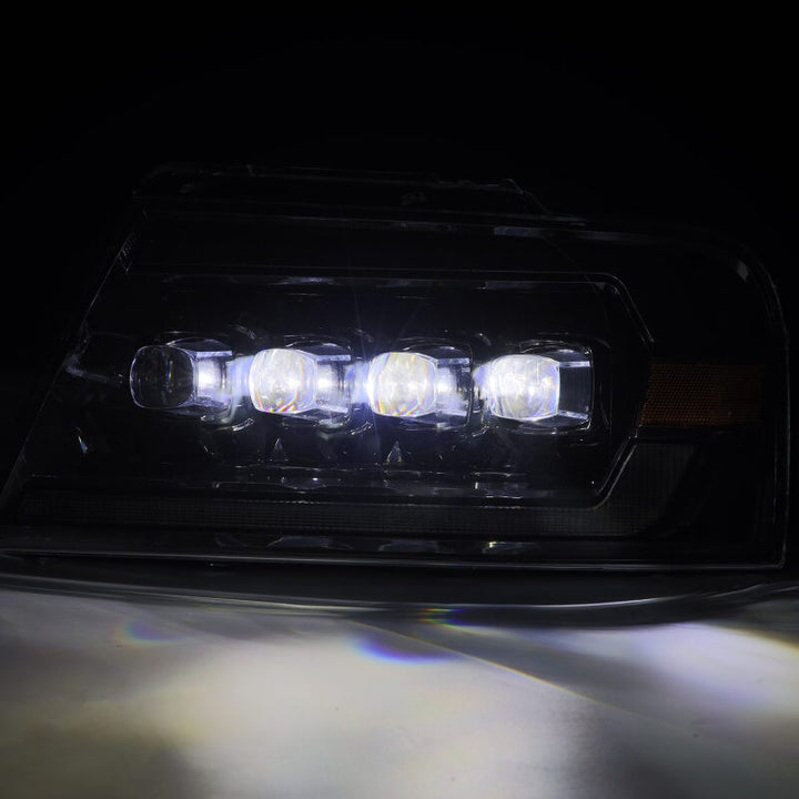 AlphaRex 04-08 Ford F-150 (No 2004 Heritage) NOVA-Series LED Proj HL Chrome w/Actv Light / Seq. Sig - Bull Strap