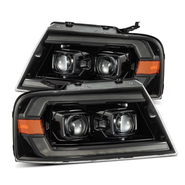 AlphaRex 04-08 Ford F150 Chrome LUXX Series Projector headlights - Bull Strap