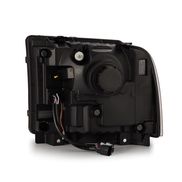 AlphaRex 05-07 Ford F250/350/450/550 Super Duty LUXX LED Proj HL Blk w/Actv Light & Seq Sig + SB DRL - Bull Strap