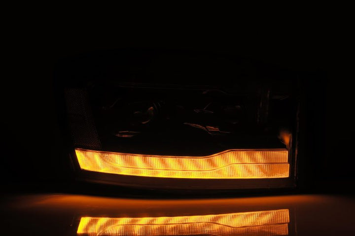 AlphaRex 06-08 Dodge Ram 1500HD PRO-Series Projector Headlights Plank Style Chrome w/Seq Signal/DRL - Bull Strap