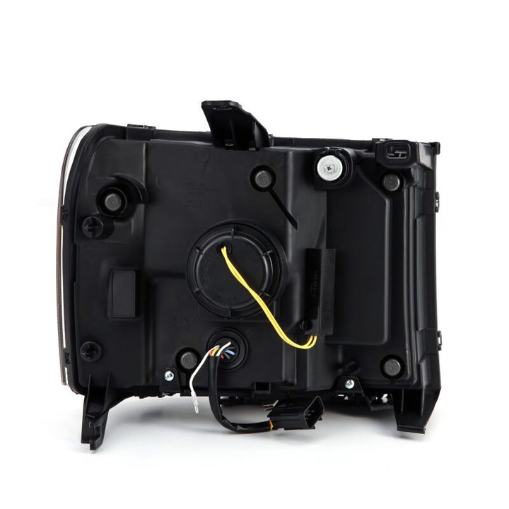 AlphaRex 07-13 GMC Sierra 1500 (No Clsc) LUXX-Series LED Proj HL Jet Blk w/Actv Lgt & Seq.Sig / DRL - Bull Strap