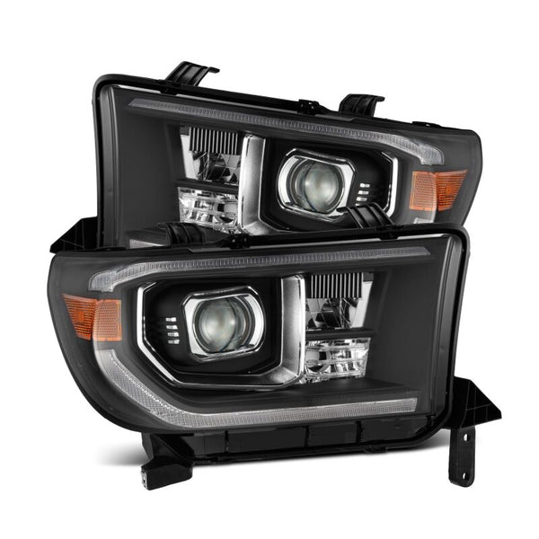 AlphaRex 07-13 Toyota Tundra/08-17 Sequoia G2 PRO-Series Projector Headlights Black -NO Lvl Adjuster - Bull Strap