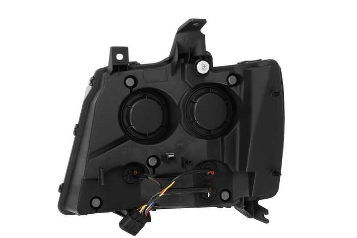 AlphaRex 07-14 Chevrolet Tahoe/Suburban LUXX-Series LED Projector headlights Black w/ DRL/Sequential - Bull Strap