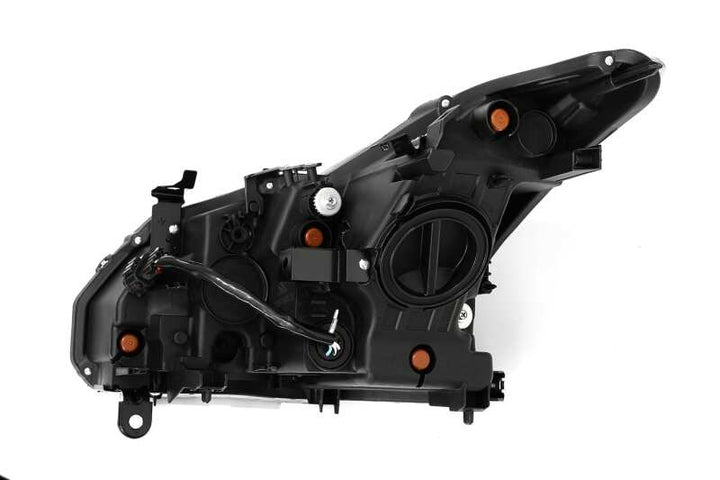 AlphaRex 08-13 Infiniti G37 Coupe SD NOVA LED Proj Headlights Plank Gloss Blk w/Activ Light/Seq Sig - Bull Strap