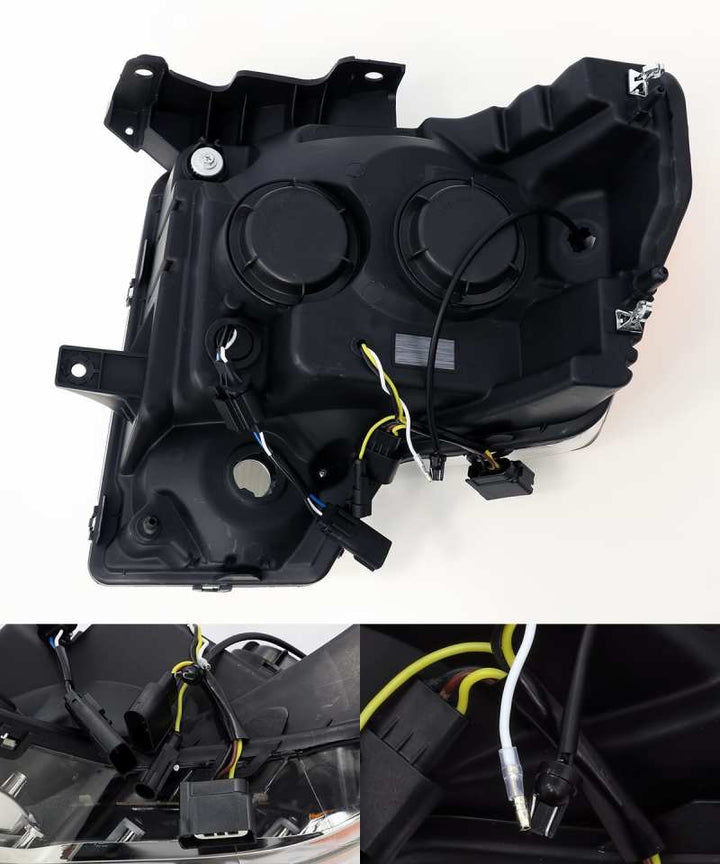 AlphaRex 09-14 Ford F-150 NOVA LED Proj Headlights Plank Style Matte Black w/Activ Light/Seq Signal - Bull Strap