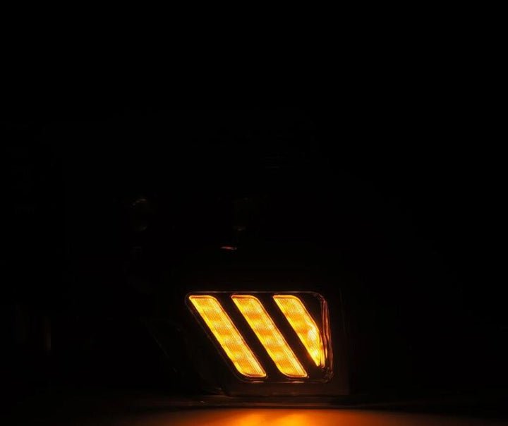 AlphaRex 09-14 Ford F-150 PRO-Series Projector Headlights Black w/Activation Light Seq Signal SB DRL - Bull Strap