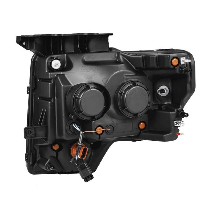 AlphaRex 09-14 Ford F-150 PRO-Series Projector Headlights Black w/Activation Light Seq Signal SB DRL - Bull Strap