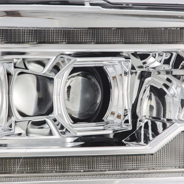 AlphaRex 09-18 Dodge Ram 2500 LUXX LED Proj Headlights Plank Style Chrm w/Activ Light/Seq Signal/DRL - Bull Strap