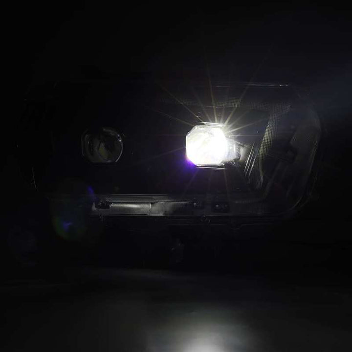 AlphaRex 10-13 Toyota 4Runner LUXX LED Proj Headlights Plank Style Alpha Black w/Seq Signal/DRL - Bull Strap