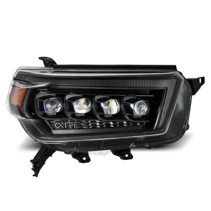 AlphaRex 10-13 Toyota 4Runner NOVA LED Proj Headlights Plank Style Alpha Black w/Seq Signal/DRL - Bull Strap