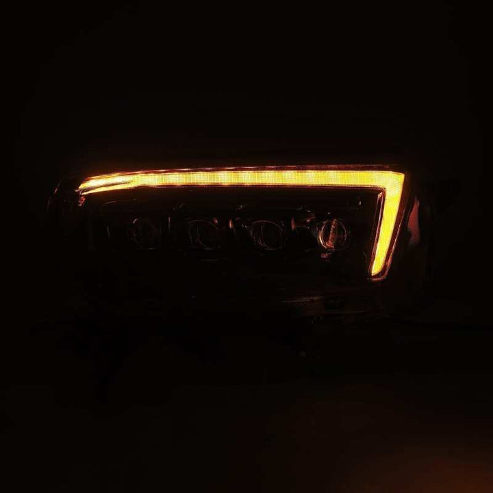 AlphaRex 10-13 Toyota 4Runner NOVA LED Proj Headlights Plank Style Alpha Black w/Seq Signal/DRL - Bull Strap