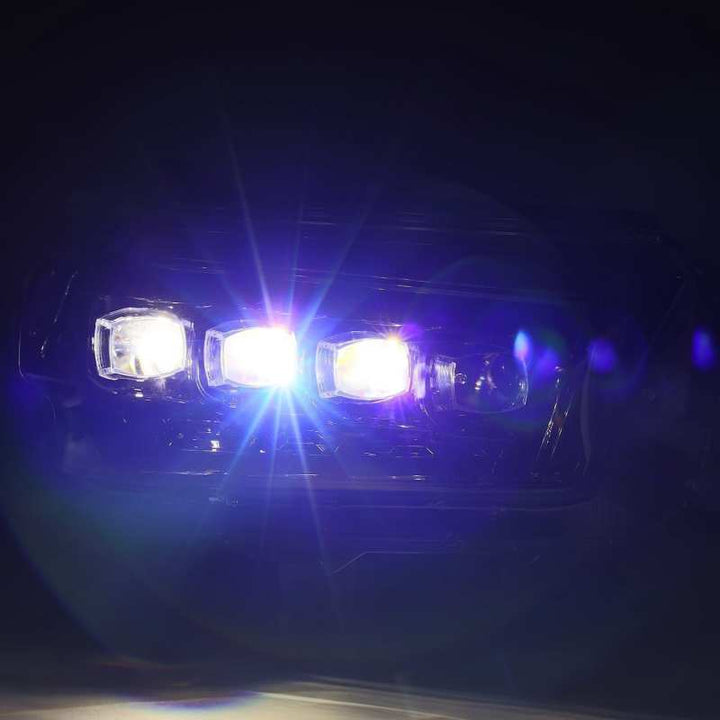 AlphaRex 10-13 Toyota 4Runner NOVA LED Proj Headlights Plank Style Alpha Black w/Seq Signal/DRL - Bull Strap