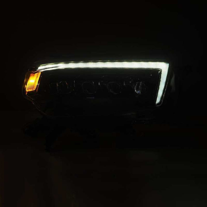AlphaRex 10-13 Toyota 4Runner NOVA LED Proj Headlights Plank Style Alpha Black w/Seq Signal/DRL - Bull Strap