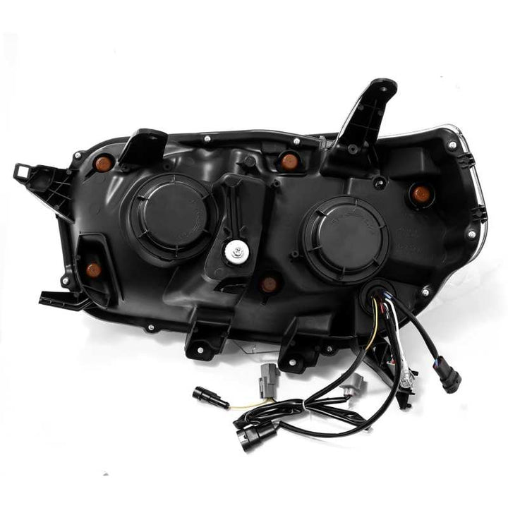 AlphaRex 10-13 Toyota 4Runner NOVA LED Proj Headlights Plank Style Alpha Black w/Seq Signal/DRL - Bull Strap