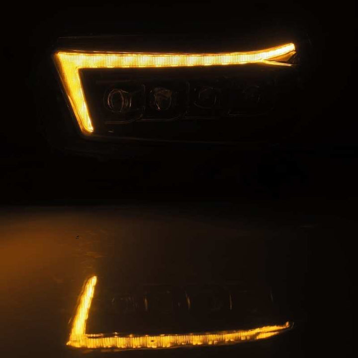 AlphaRex 10-13 Toyota 4Runner NOVA LED Projector Headlights Plank Style Black w/Seq Signal/DRL - Bull Strap