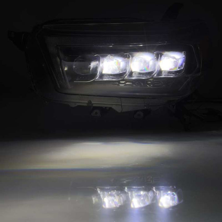 AlphaRex 10-13 Toyota 4Runner NOVA LED Projector Headlights Plank Style Black w/Seq Signal/DRL - Bull Strap
