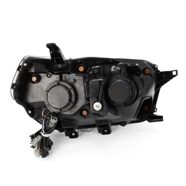 AlphaRex 10-13 Toyota 4Runner NOVA LED Projector Headlights Plank Style Black w/Seq Signal/DRL - Bull Strap