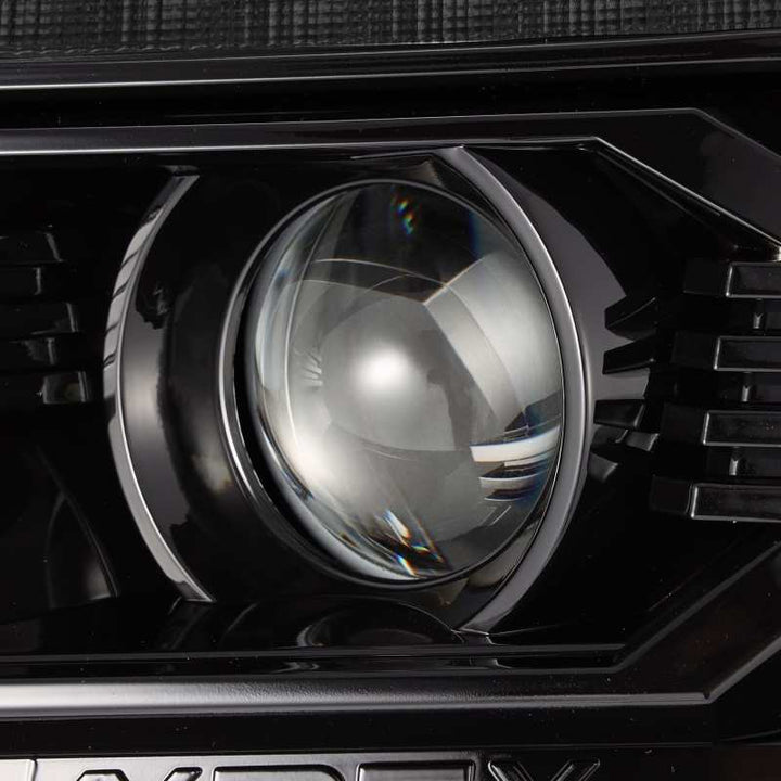 AlphaRex 12-15 Toyota Tacoma LUXX LED Projector Headlights Plank Style Alpha Black w/DRL - Bull Strap