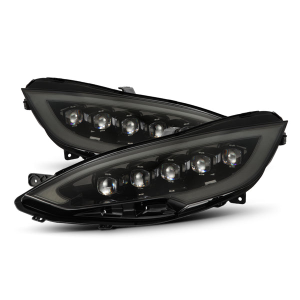 AlphaRex 12-21 Tesla Model S NOVA LED Proj Headlights Alpha-Black w/Actv Light & Seq.Sig / SB DRL - Bull Strap