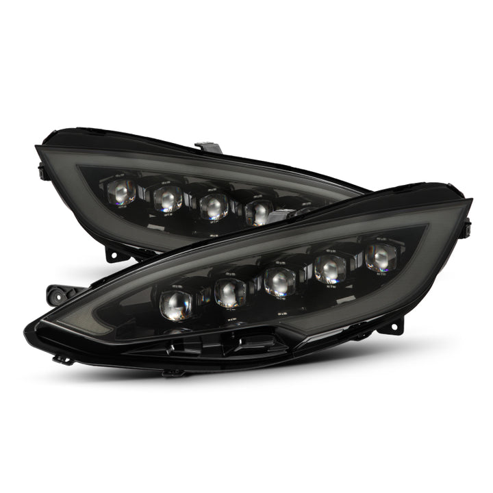 AlphaRex 12-21 Tesla Model S NOVA LED Proj Headlights Alpha-Black w/Actv Light & Seq.Sig / SB DRL - Bull Strap