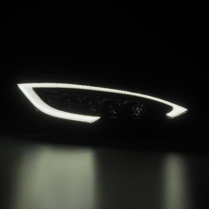 AlphaRex 12-21 Tesla Model S NOVA LED Proj Headlights Alpha-Black w/Actv Light & Seq.Sig / SB DRL - Bull Strap