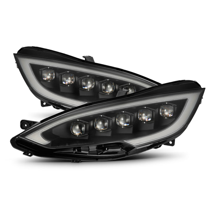 AlphaRex 12-21 Tesla Model S NOVA-Series LED Proj Headlights Blk w/Activtn Light & Seq.Sig / SB DRL - Bull Strap