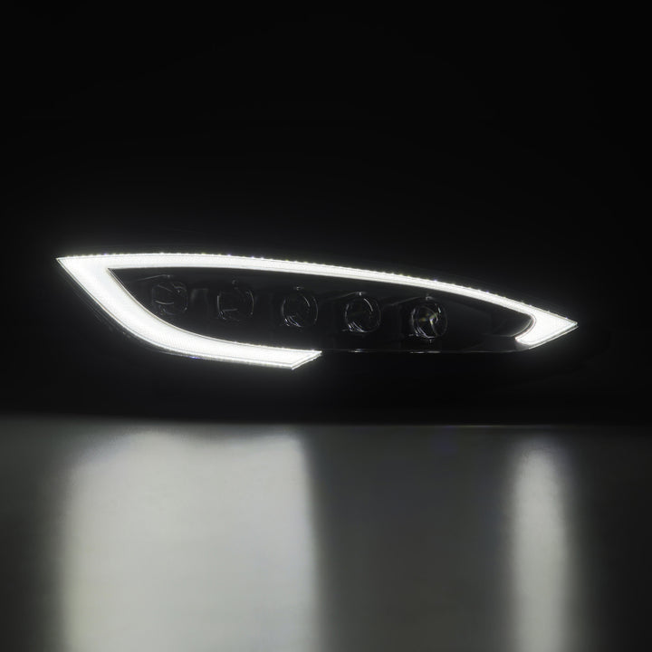 AlphaRex 12-21 Tesla Model S NOVA-Series LED Proj Headlights Blk w/Activtn Light & Seq.Sig / SB DRL - Bull Strap