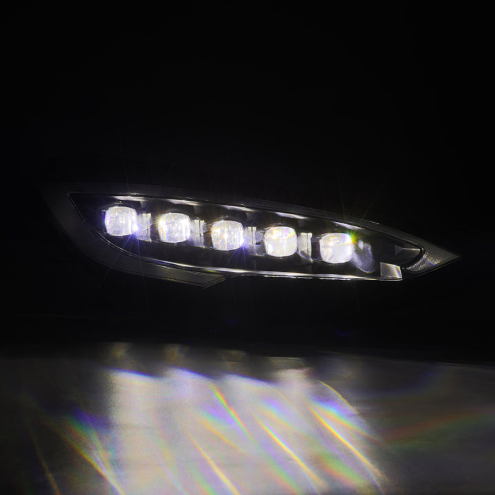 AlphaRex 12-21 Tesla Model S NOVA-Series LED Proj Headlights Blk w/Activtn Light & Seq.Sig / SB DRL - Bull Strap