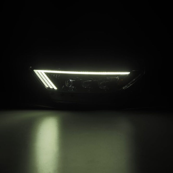 AlphaRex 15-17 Ford Mustang NOVA LED Proj HL Alpha-Black w/Activ Light/Seq. Signal + Switchback DRL - Bull Strap