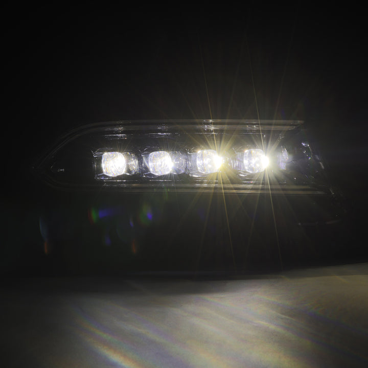 AlphaRex 15-23 Dodge Charger NOVA LED Proj Headlights Alpha-Blk w/Actv Light & Seq.Sig / SB DRL - Bull Strap