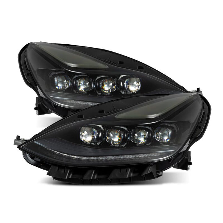 AlphaRex 17-22 Tesla Model 3/20-23 Model Y NOVA LED Proj Headlights Alpha-Blk w/Actv Lgt & Seq.Sig - Bull Strap