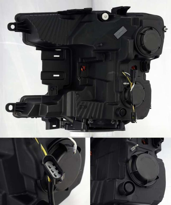 AlphaRex 18-20 Ford F-150 LUXX Style Projector Headlights Alpha Black w/Activation Light/DRL - Bull Strap